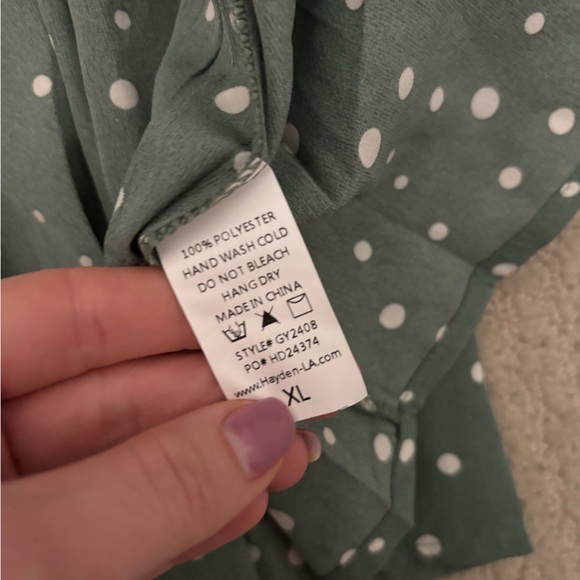 NWT Hayden Girls Polka Dot Buttoned Mini Dress - Picture 6 of 6